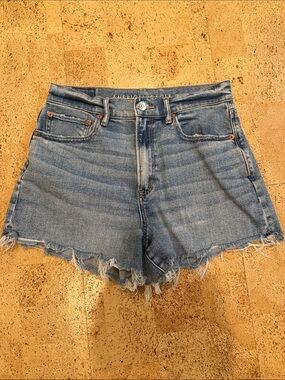 American Eagle Outfitters light  Blue High-Rise Cutoff Denim Shorts